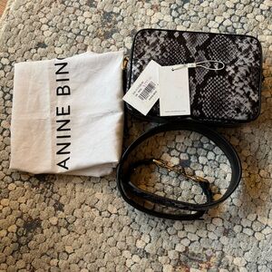 LIKE NEW Anine Bing ALICE crossbody Cloudy Blue Python Print
